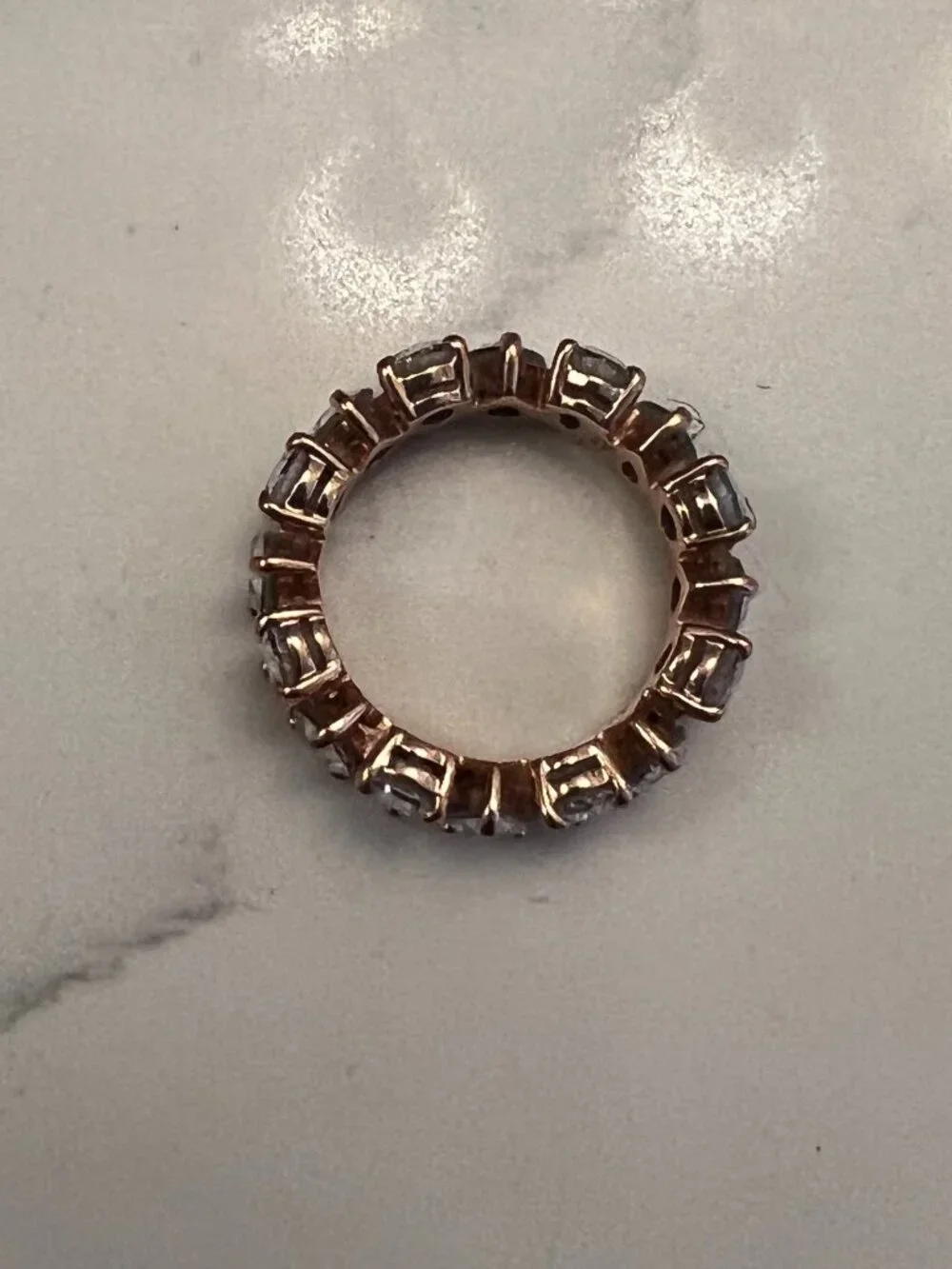 Pandora Alternating Sparkling Band Ring - Rose Gold
